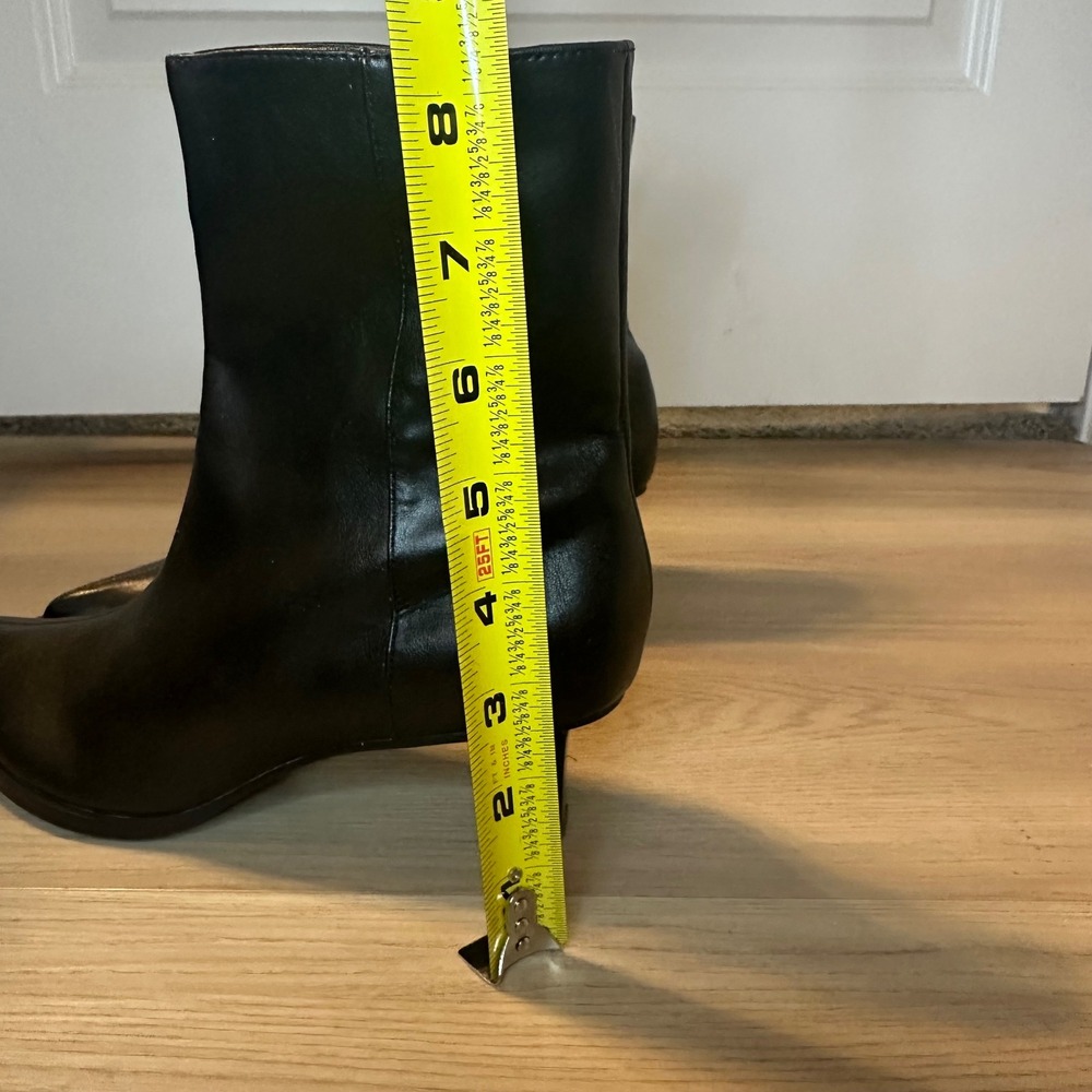 Zara Women Black Pointed Toe Kitten Heel Ankle Boots Side Zip EU 38 US 7.5 - Picture 6 of 11